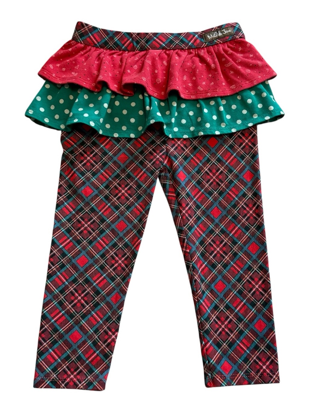 Matilda Jane Run Run Rudolph Skirted Leggings 18-24M Plaid Holiday Ruffle
